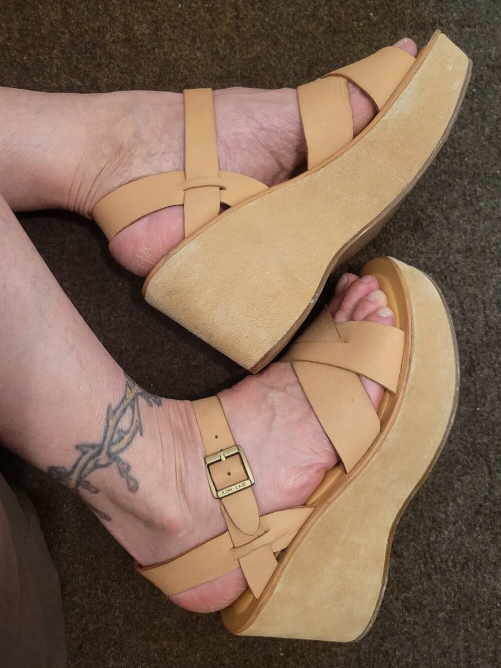 Kork-ease Buffalo Platform Sandals for Women Size 7 Tan